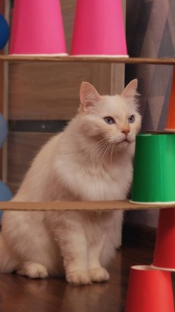 Кто победит: кот или стаканчики? #кусьшоу #челлендж #котэ