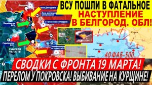 Свежая сводка 19 марта! Крах наступления ВСУ на Белгородчину Курская область Переговоры Трамп Путин