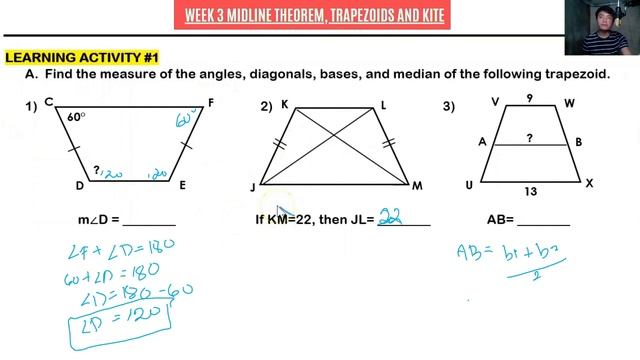 Midline Theorem, Trapezoids , and kite (Part 2) смотреть онлайн