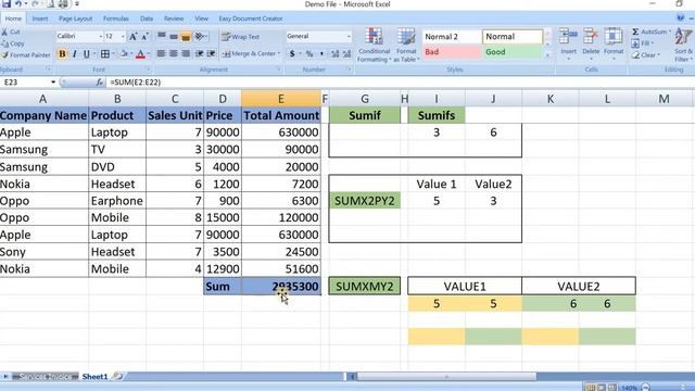 Sum Formula Series In MS Excel|| Sumif And Sumifs Formula|| MS Excel Formulas In Hindi|| Advance XL