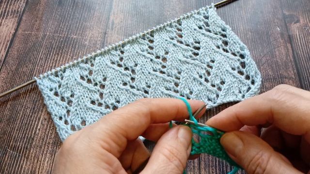 Ажурный узор спицами. смотреть онлайн