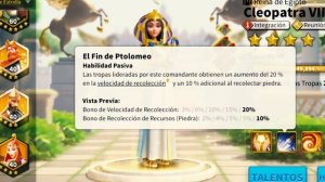 CLEOPATRA COMANDANTE DESTACADO - Rise of Kingdoms en Español