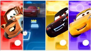 Cars 3 Mater vs Lightning McQueen vs Lighting McQueen Exe vs Cars Cruz Ramirez Eater | Tiles Hop