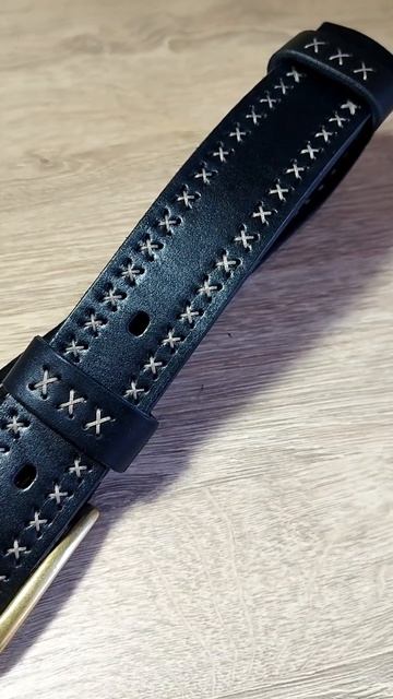 Ремень из натуральной кожи. Ручная работа. смотреть онлайн