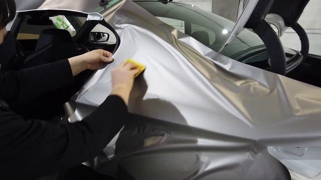 BMW M5 - Matte Grey Aluminum Wrap Installation смотреть онлайн