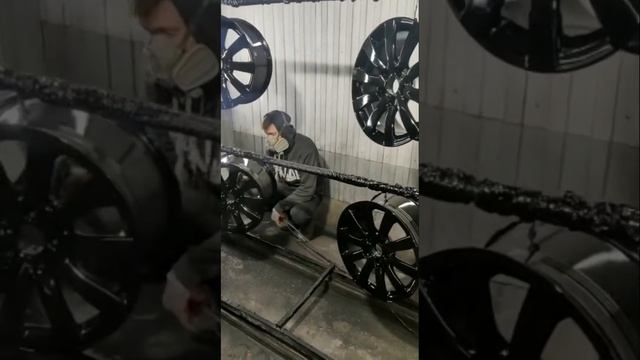 Порошковая покраска покрытие полимером восстановление дисков Чёрный СУПЕР глянец +380503203266