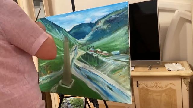 Харачой, Веденский район Чеченской республики. Холст, масло 60 на 80см.