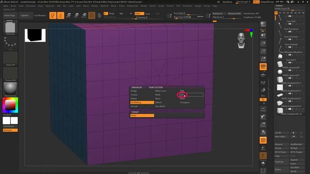 ZBrush - ZModeler Polygon(Actions) - "Split" смотреть онлайн