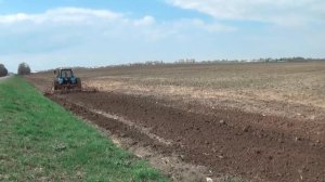 МТЗ 1221 культивирует поля перед севом