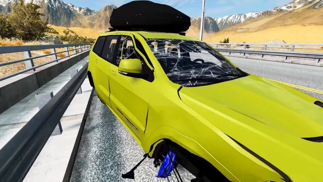 Cars vs 8 Massive Spike Strip – BeamNG.Drive смотреть онлайн