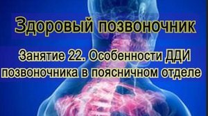 Занятие 22. Особенности ДДИ в пояснично-крестцовом отделе позвоночника.