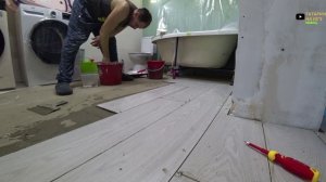 РЕМОНТ ПРОДОЛЖАЕТСЯ УКЛАДКА ПЛИНКИ ВВАННОЙ КОМНАТЕ И НЕ ТОЛЬКО ПОВЕЗ ОКНА В НОВЫЙ ДОМ РАСКРЫЛ ТАЛАНТ