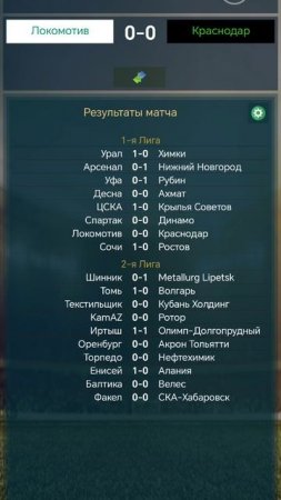 Локомотив против Краснодар матч закончился со счётом 1:1