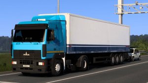 243 / ETS 2 1.53 / Русская сборка / МАЗ-5440А8 / перекрасил кабину.