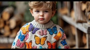 Идеи вязанных детских свитеров.