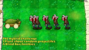 1 Plant shoot random projectiles VS 5 Blind Box Zombies, Who Will Win? PVZ Hybrid Challenge