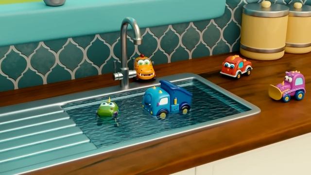 Машинки Мокас моют посуду и гоняют в дождь! Мультики про машинки для малышей
