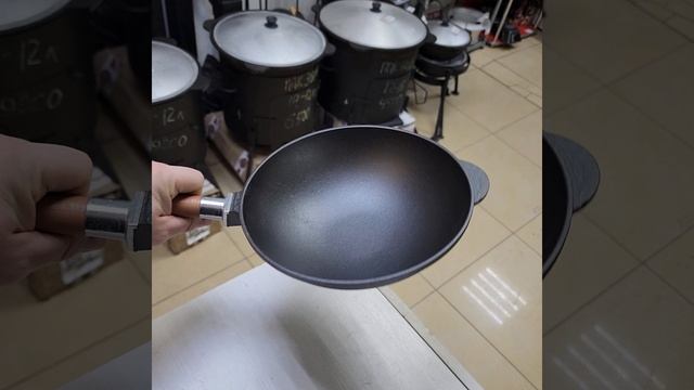 Сковорода вок чугунный 24 см съёмная ручка 🔥