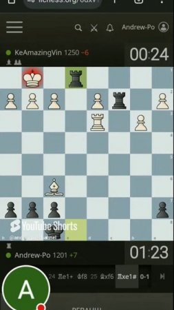 Зевнул мат замечательным образом. #шахматы #chess #lichess #shorts