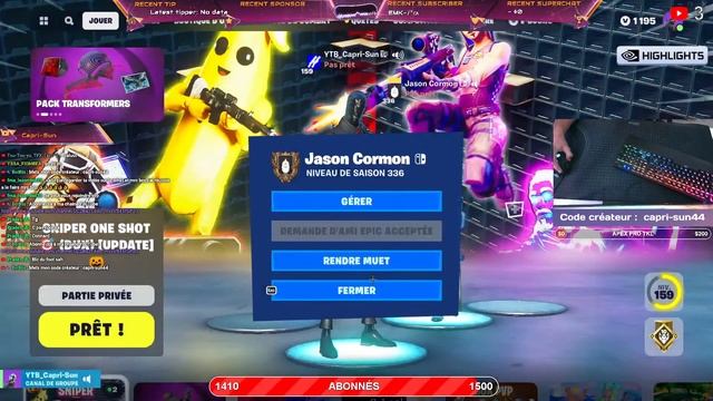 LIVE FORTNITE FR CODE CREATEUR  : Capri-sun44 смотреть онлайн