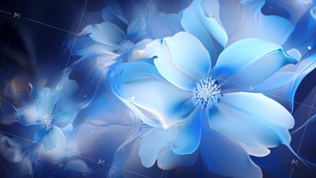 blue flowers texture motion cg background waving abstract loop design for text смотреть онлайн