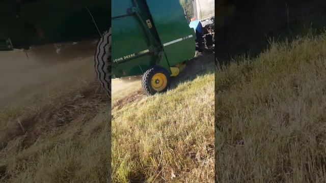ЗАГОТОВКА СЕНА 2022 ПРЕССПОДБОРЩИК JOHN DEERE 550 ОБМОТКА СЕТКОЙ