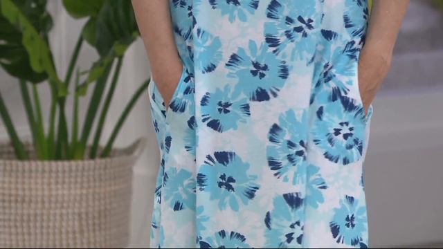 Carole Hochman Ultra Stretch Jersey Sunburst Floral Maxi Dress on QVC смотреть онлайн