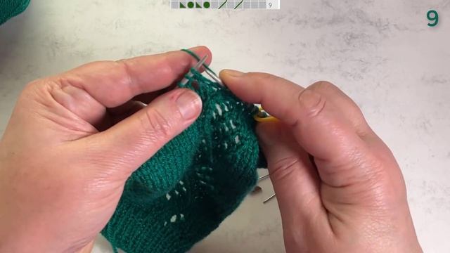 Змейка и ажурные ромбики. Вязание спицами. смотреть онлайн