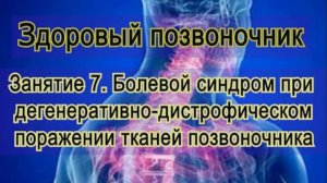 Занятие 7.  Болевой синдром при ДДИ позвоночника