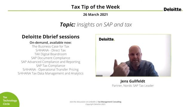 TMC Tax Tip of the Week #12 – Insights on SAP and tax смотреть онлайн