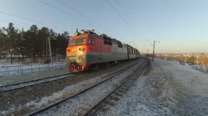 Грузовые поезда РЖД на Транссибе зимой | Железная дорога в Сибири