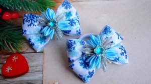 Классные бантики из репсовых лент #Канзаши