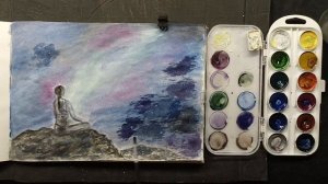 Релакс и небо, акварель