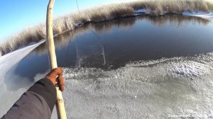 Пробиваюсь на ниве к майне! Рыбалка на паук подъёмник в зимнее время.