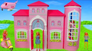 Для детей Кукольный домик Барби с мебелью и куклами