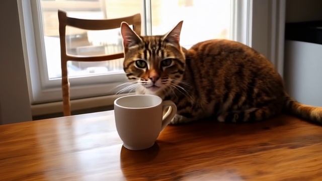 Милый котик.Создал видео в редакторе.