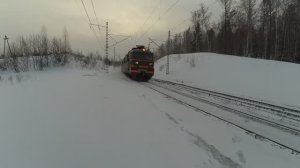 Грузовые поезда России на Транссибе зимой | Железная дорога в Сибири