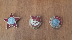 Значки ордена СССР, Орден Красной Звезды, Орден Красного Знамени, Орден Ленина