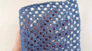 Как сделать скос плеча в бабушкином квадрате без отрыва нити