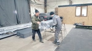 Упаковка перед отправкой полога на самосвал.
Изготовление пологов, установка Шахман, Камаз, Маз и.т