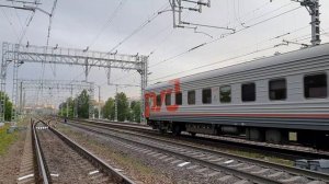Вечерние поезда у входного ст. Царицыно: 3 пассажирских на ЧС7 и ЭП2К, Иволга и ЧМЭЗ