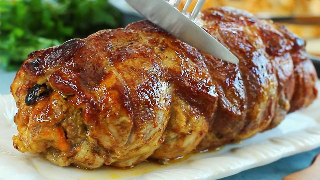 Сочное мясо на праздничный стол. Сочное мясо в духовке! Мясной рулет с начинкой, пальчики оближешь