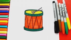 Как легко нарисовать БАРАБАН (шаг за шагом) Серия «Музыкальные инструменты»