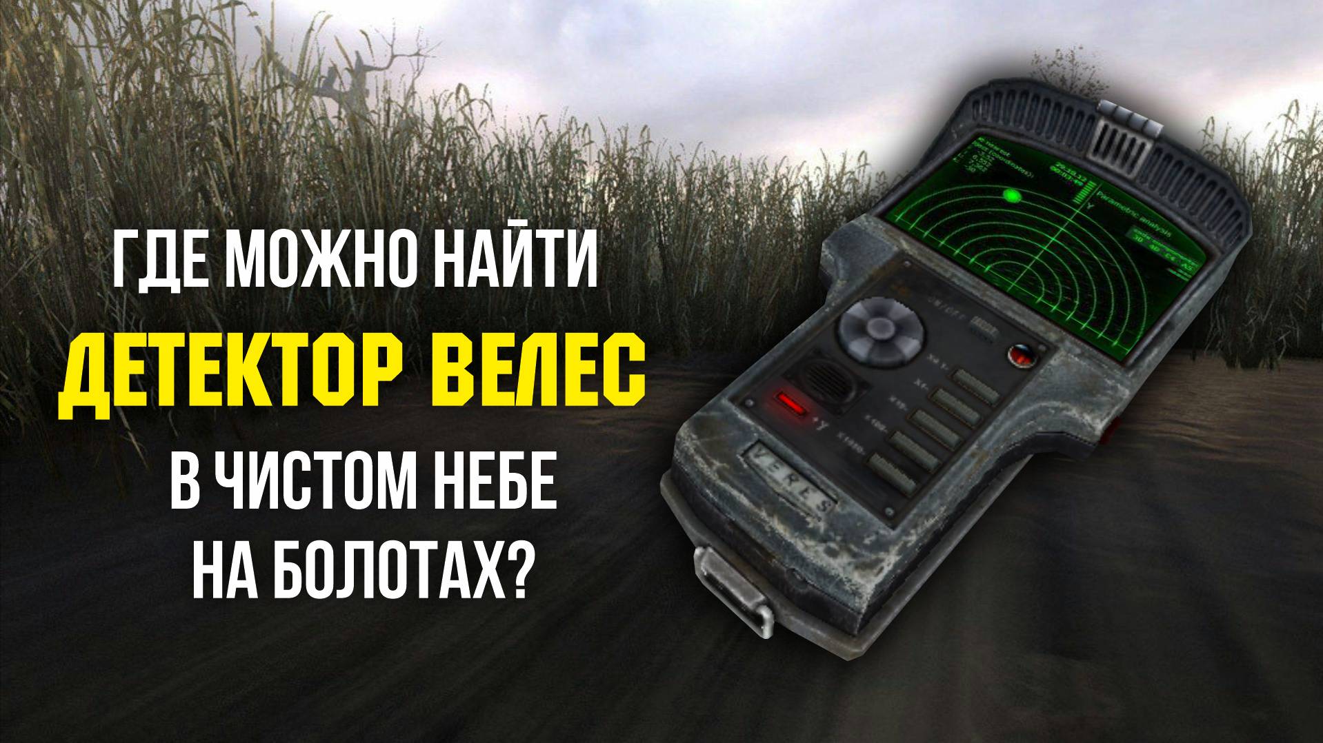 Где можно найти детектор Велес в чистом небе на болотах Сталкер Чистое небо