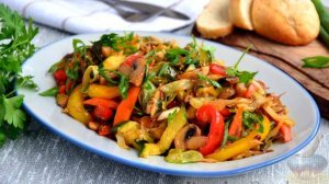 Жарим овощи в азиатском стиле. ОВОЩИ С ГРИБАМИ И СОЕВЫМ СОУСОМ