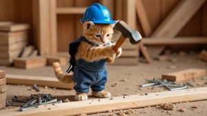 🛠️🚧Кошки на стройплощадке 🐱🐾 - Забавные кошки , делающие человеческие вещи