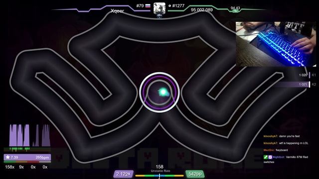 🔴 Xqeer | Long Stream Practice 265bpm [Rude Buster (Camellia Remix)] 95.41% (630pp FC) - osu!