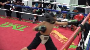 Amateurs sparring inside Mayweather Boxing Club