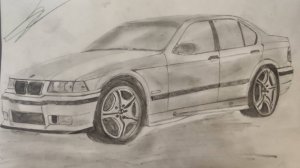 Рисую бмв е36 м3 карандашом