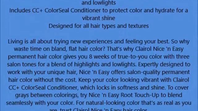 Clairol Nice 'n Easy, 6 5GN Light Golden Sunset Brown, Permanent Hair Color, 1 Kit смотреть онлайн